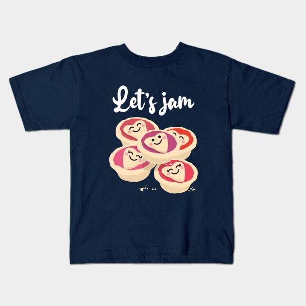 Let's Jam (Tarts) - Pink Kids T-Shirt by VicEllisArt
